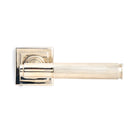 Polished Nickel Brompton Lever on Rose Set (Square) - Unsprung | From The Anvil-Concealed-Yester Home