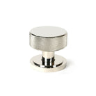 Polished Nickel Brompton Mortice/Rim Knob Set (Art Deco) | From The Anvil-Mortice Knobs-Yester Home