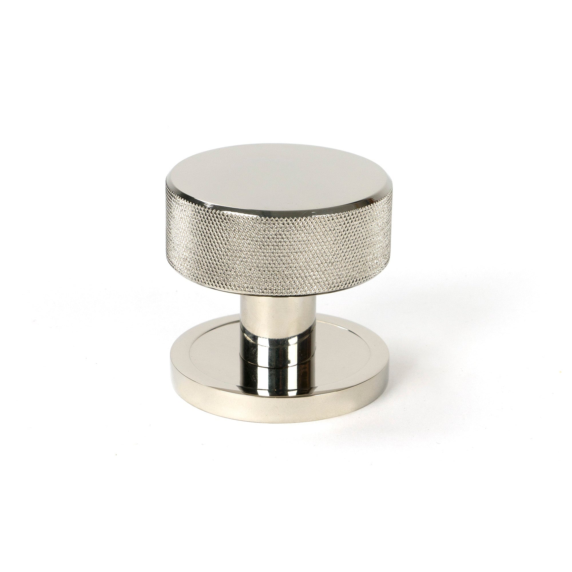 Polished Nickel Brompton Mortice/Rim Knob Set (Plain) | From The Anvil-Mortice Knobs-Yester Home
