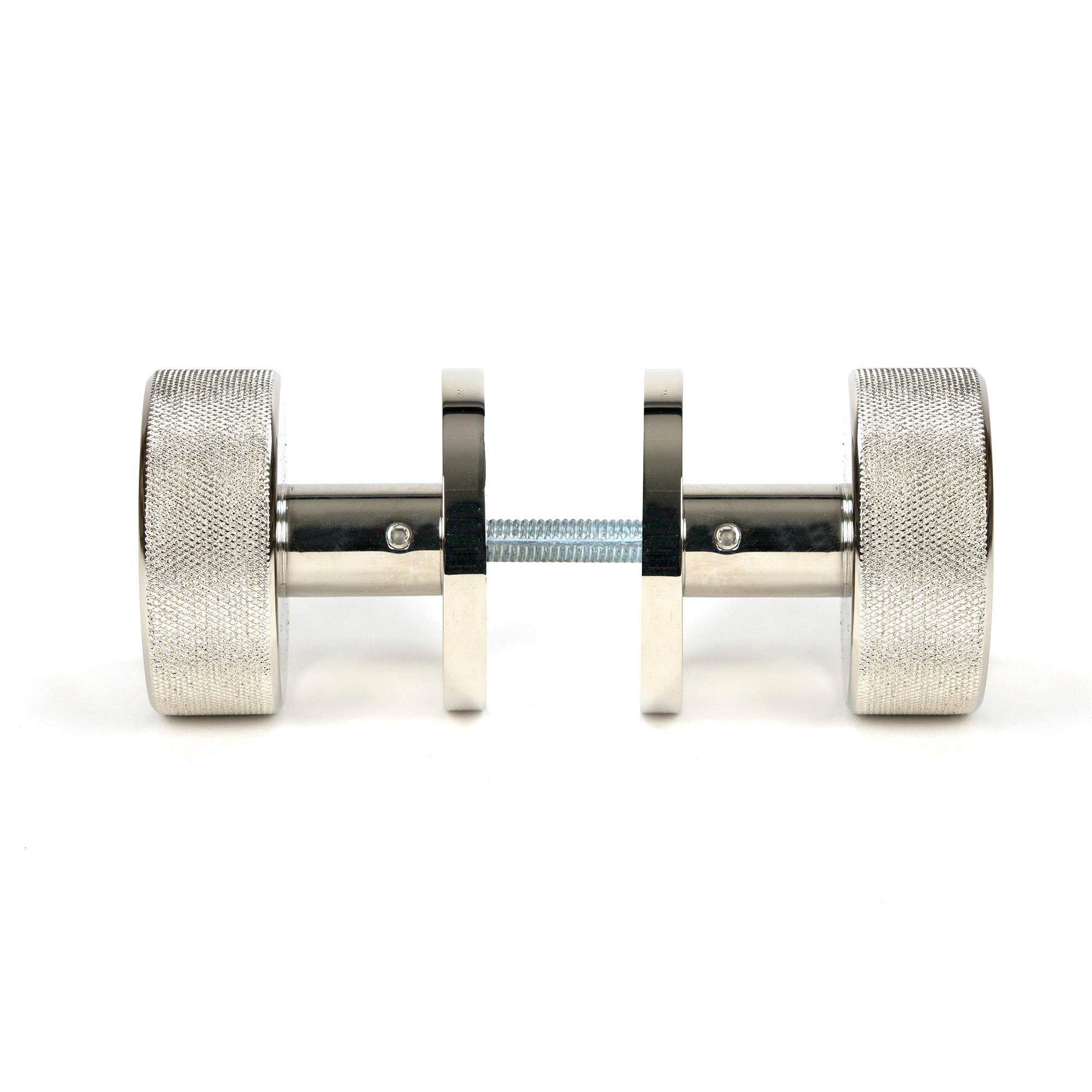 Polished Nickel Brompton Mortice/Rim Knob Set (Plain) | From The Anvil - Mortice Knobs - From The Anvil - Yester Home