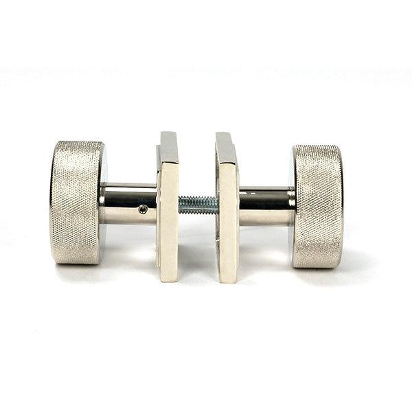Polished Nickel Brompton Mortice/Rim Knob Set (Square) | From The Anvil-Mortice Knobs-Yester Home