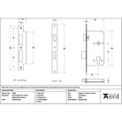 Polished Nickel Euro Din Sash Lock - 60mm Backset/72mm Centre - Euro Locks - From The Anvil - Yester Home