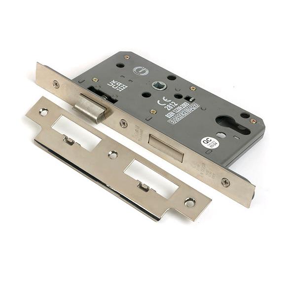 Polished Nickel Euro Din Sash Lock - 60mm Backset/72mm Centre - Euro Locks - From The Anvil - Yester Home