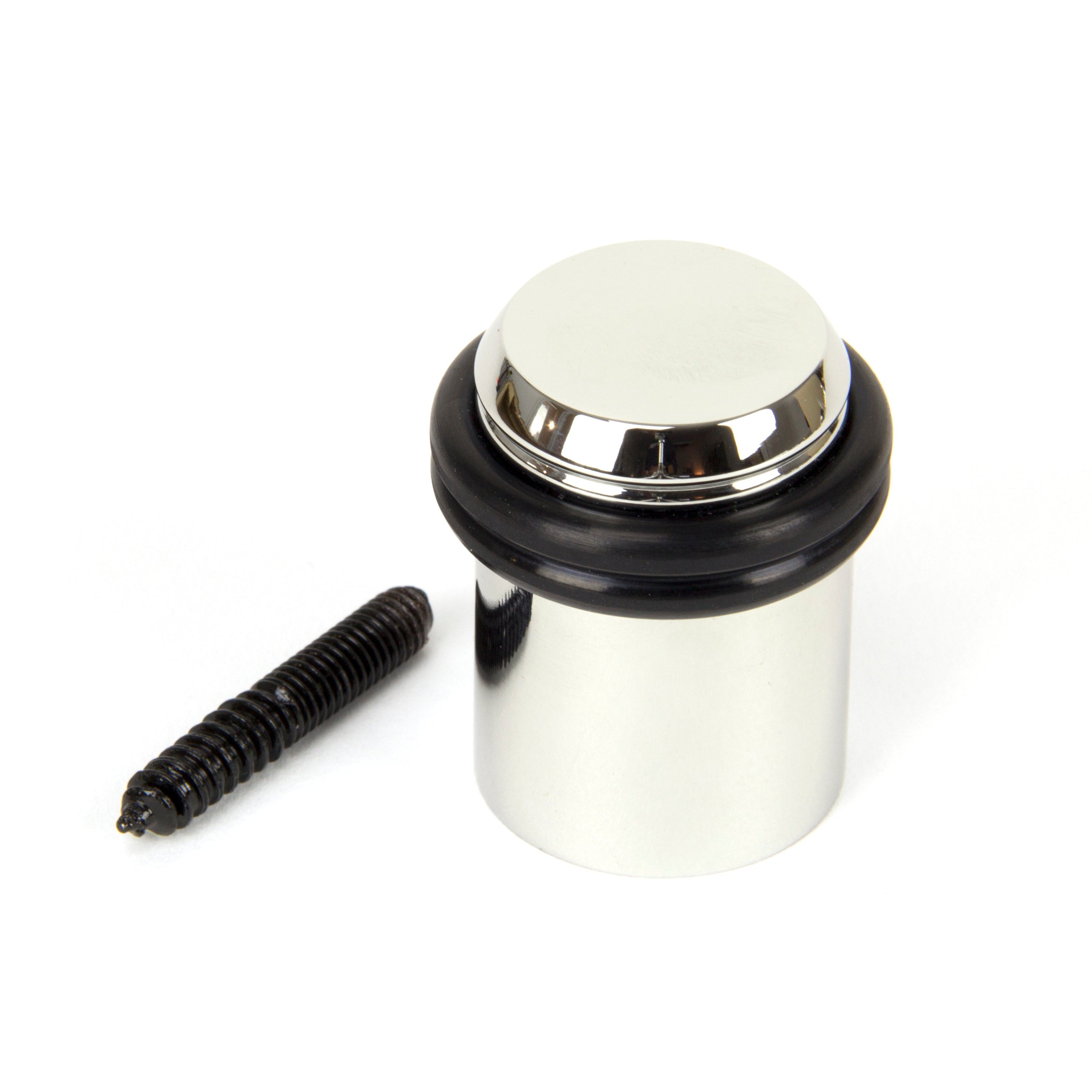 Polished Nickel Floor Mounted Door Stop | From The Anvil-Door Stops-Yester Home