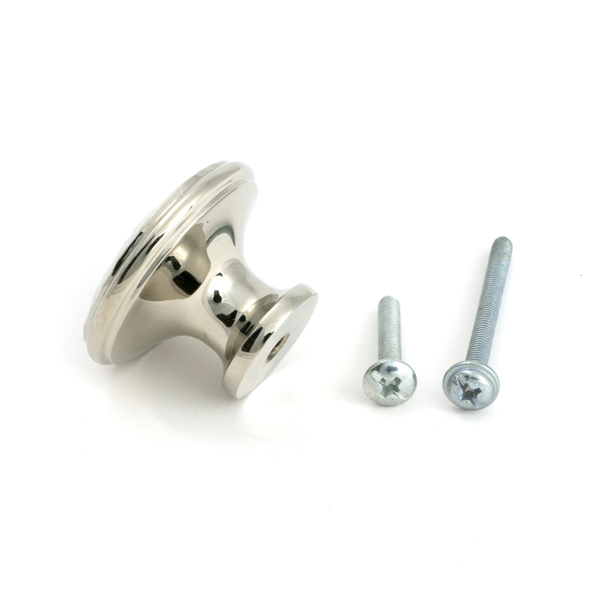 Polished Nickel Hammered Cabinet Knob - Large - Cabinet Knobs - From The Anvil - Yester Home
