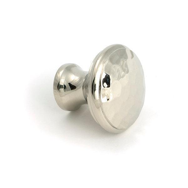 Polished Nickel Hammered Cabinet Knob - Medium - Cabinet Knobs - From The Anvil - Yester Home