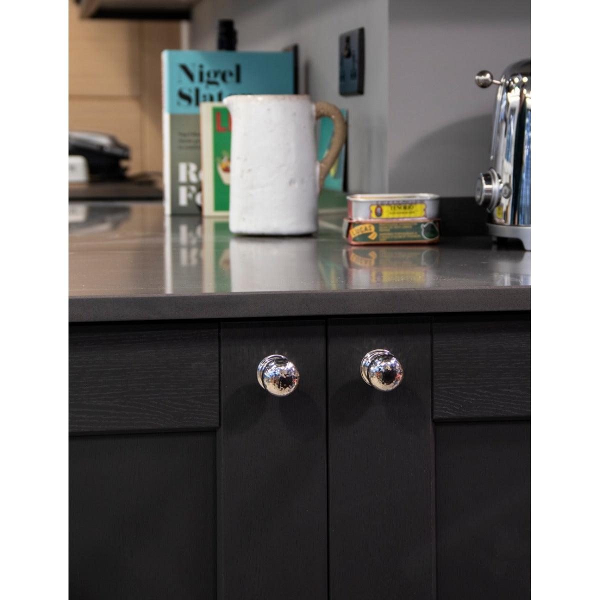 Polished Nickel Hammered Mushroom Cabinet Knob 32mm | From The Anvil-Cabinet Knobs-Yester Home