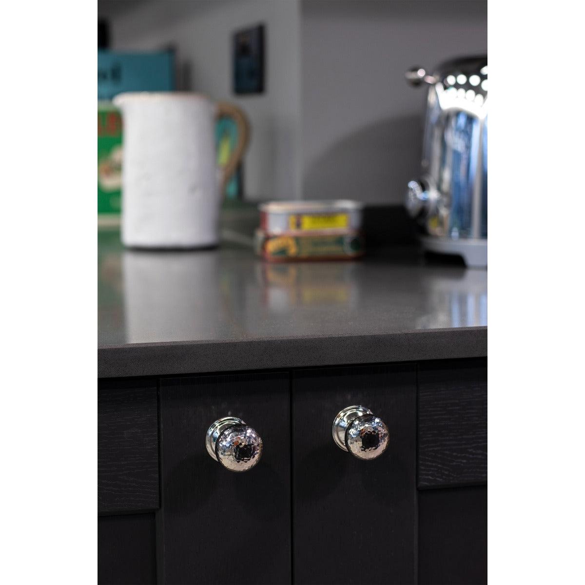 Polished Nickel Hammered Mushroom Cabinet Knob 32mm | From The Anvil-Cabinet Knobs-Yester Home
