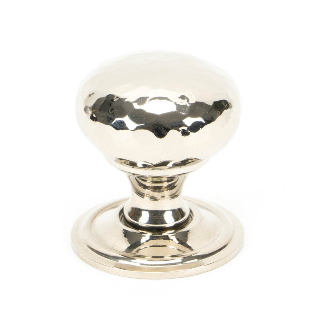 Polished Nickel Hammered Mushroom Cabinet Knob 32mm | From The Anvil