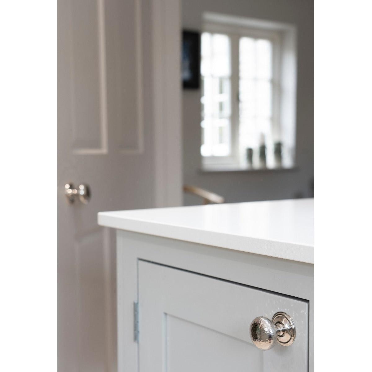 Polished Nickel Hammered Mushroom Cabinet Knob 38mm | From The Anvil-Cabinet Knobs-Yester Home