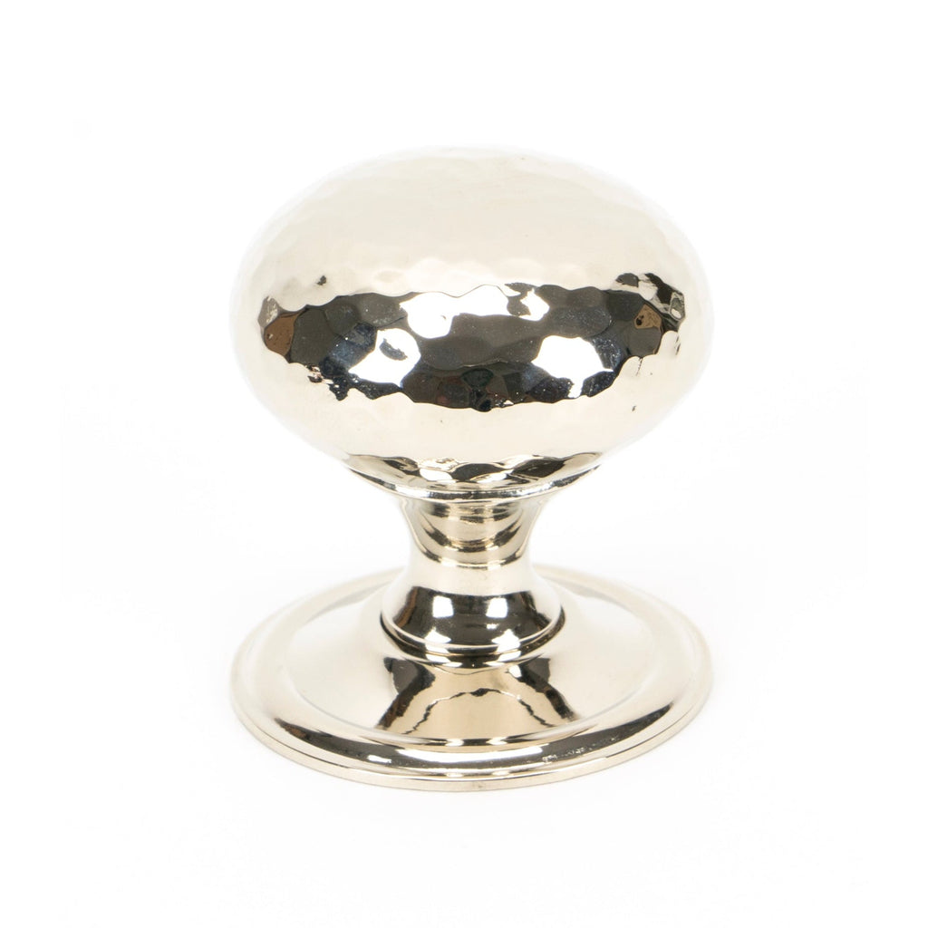 Polished Nickel Hammered Mushroom Cabinet Knob 38mm | From The Anvil