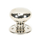 Polished Nickel Hammered Mushroom Mortice/Rim Knob Set | From The Anvil-Mortice Knobs-Yester Home