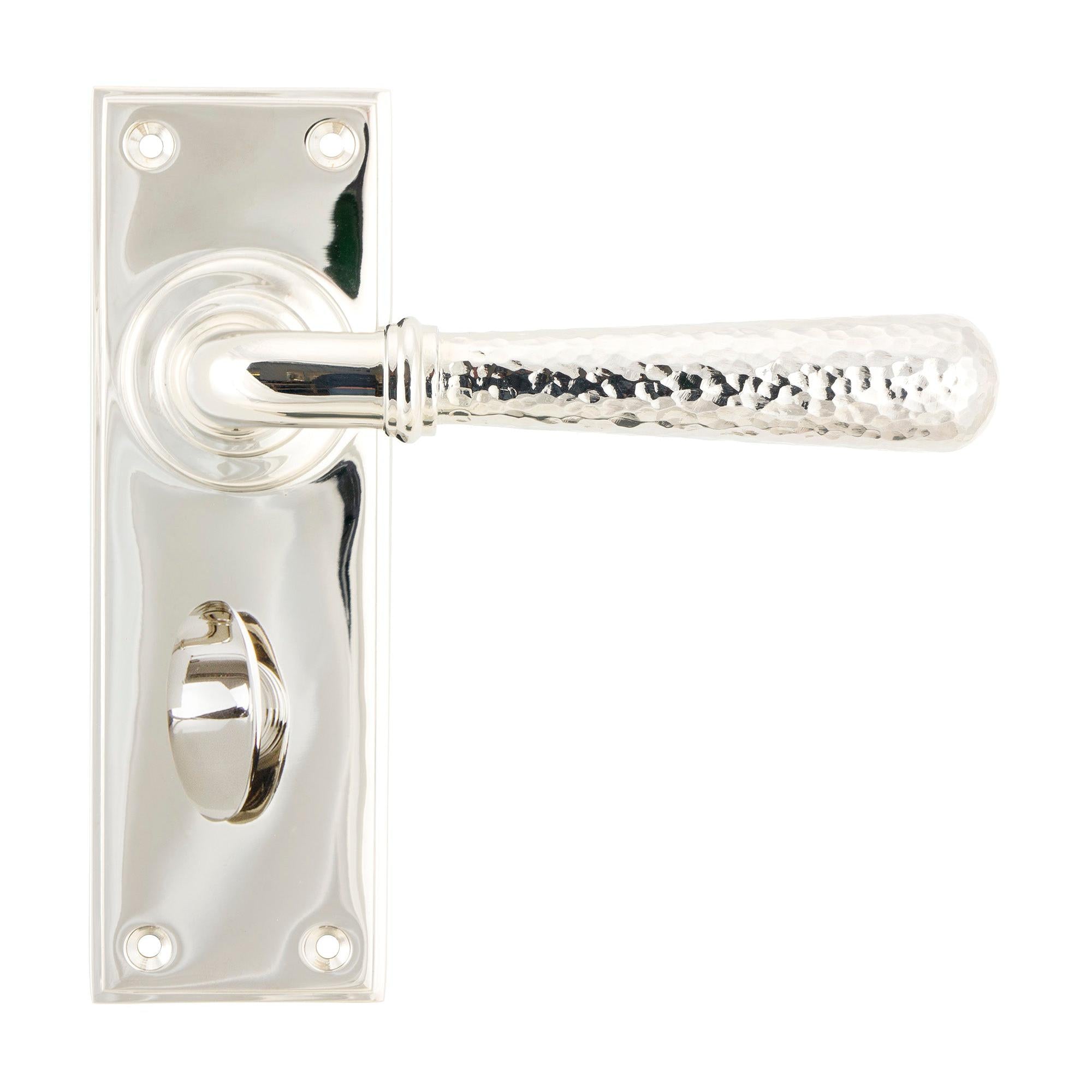 Polished Nickel Hammered Newbury Lever Bathroom Set | From The Anvil - Lever Bathroom - From The Anvil - Yester Home