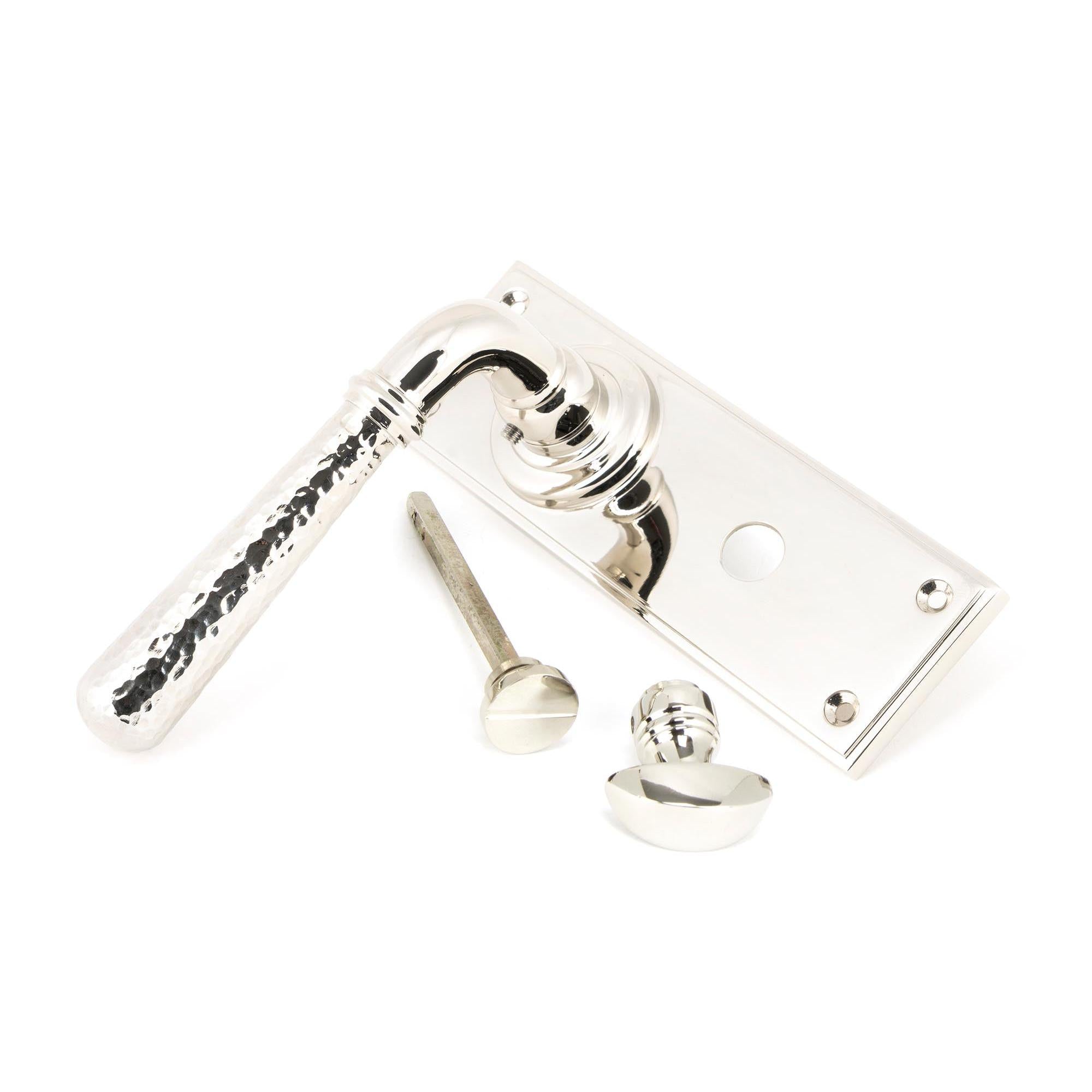 Polished Nickel Hammered Newbury Lever Bathroom Set | From The Anvil - Lever Bathroom - From The Anvil - Yester Home