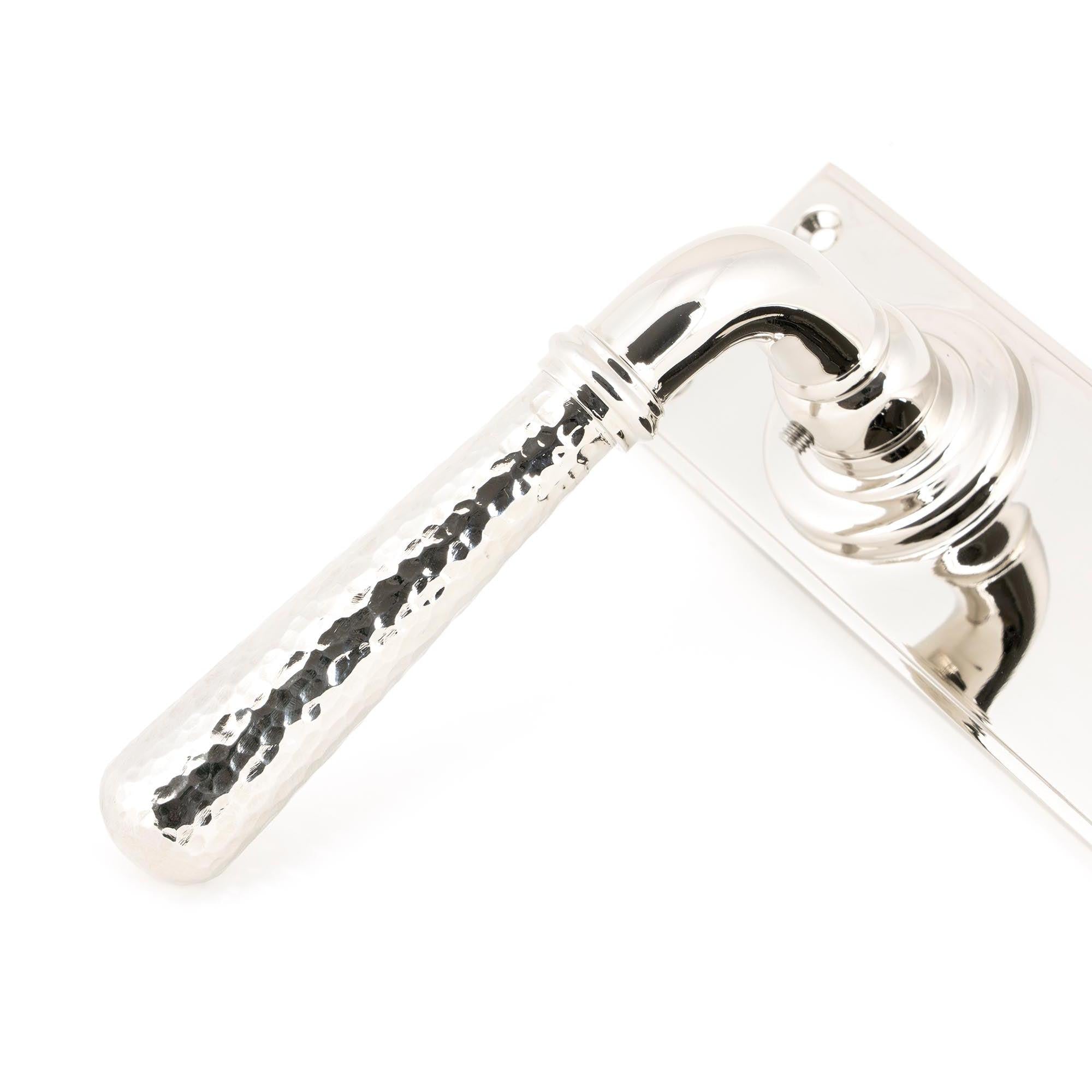 Polished Nickel Hammered Newbury Lever Euro Lock Set | From The Anvil - Lever Euro - From The Anvil - Yester Home