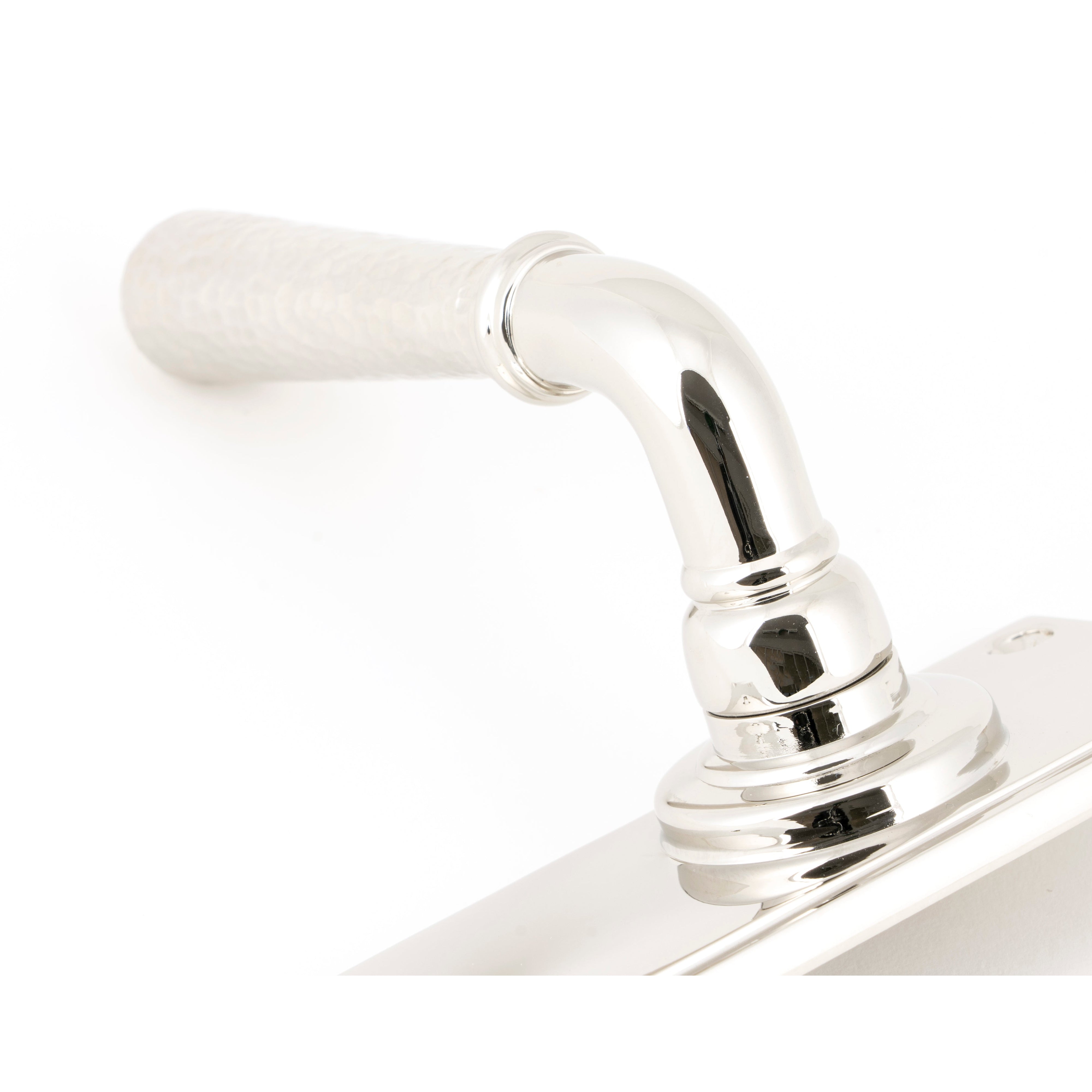 Polished Nickel Hammered Newbury Lever Latch Set | From The Anvil-Lever Latch-Yester Home