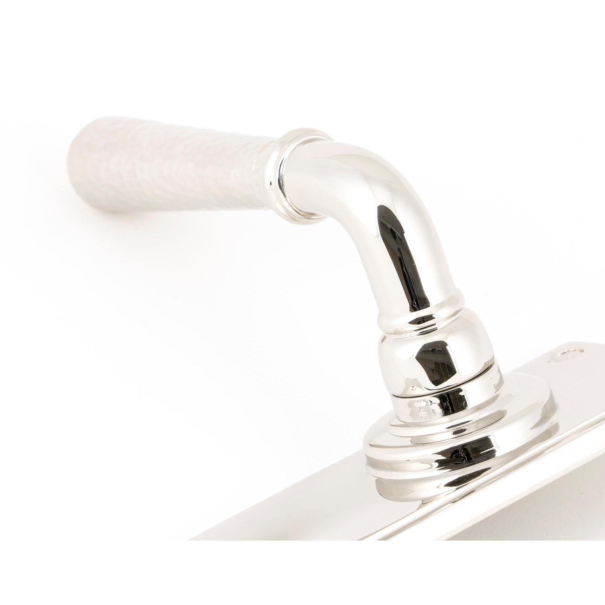 Polished Nickel Hammered Newbury Lever Latch Set | From The Anvil - Lever Latch - From The Anvil - Yester Home