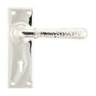 Polished Nickel Hammered Newbury Lever Lock Set | From The Anvil - Lever Lock - From The Anvil - Yester Home