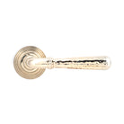 Polished Nickel Hammered Newbury Lever on Rose Set (Beehive) | From The Anvil-Concealed-Yester Home