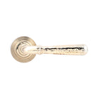 Polished Nickel Hammered Newbury Lever on Rose Set (Beehive) | From The Anvil - Concealed - From The Anvil - Yester Home
