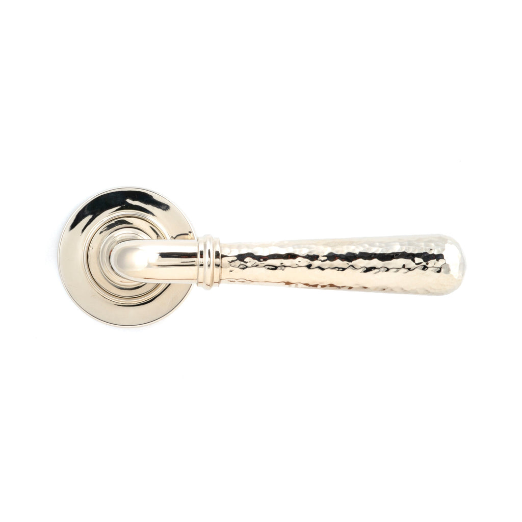 Polished Nickel Hammered Newbury Lever on Rose Set (Plain) | From The Anvil-Concealed-Yester Home