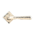 Polished Nickel Hammered Newbury Lever on Rose Set (Square) - Unsprung | From The Anvil-Concealed-Yester Home