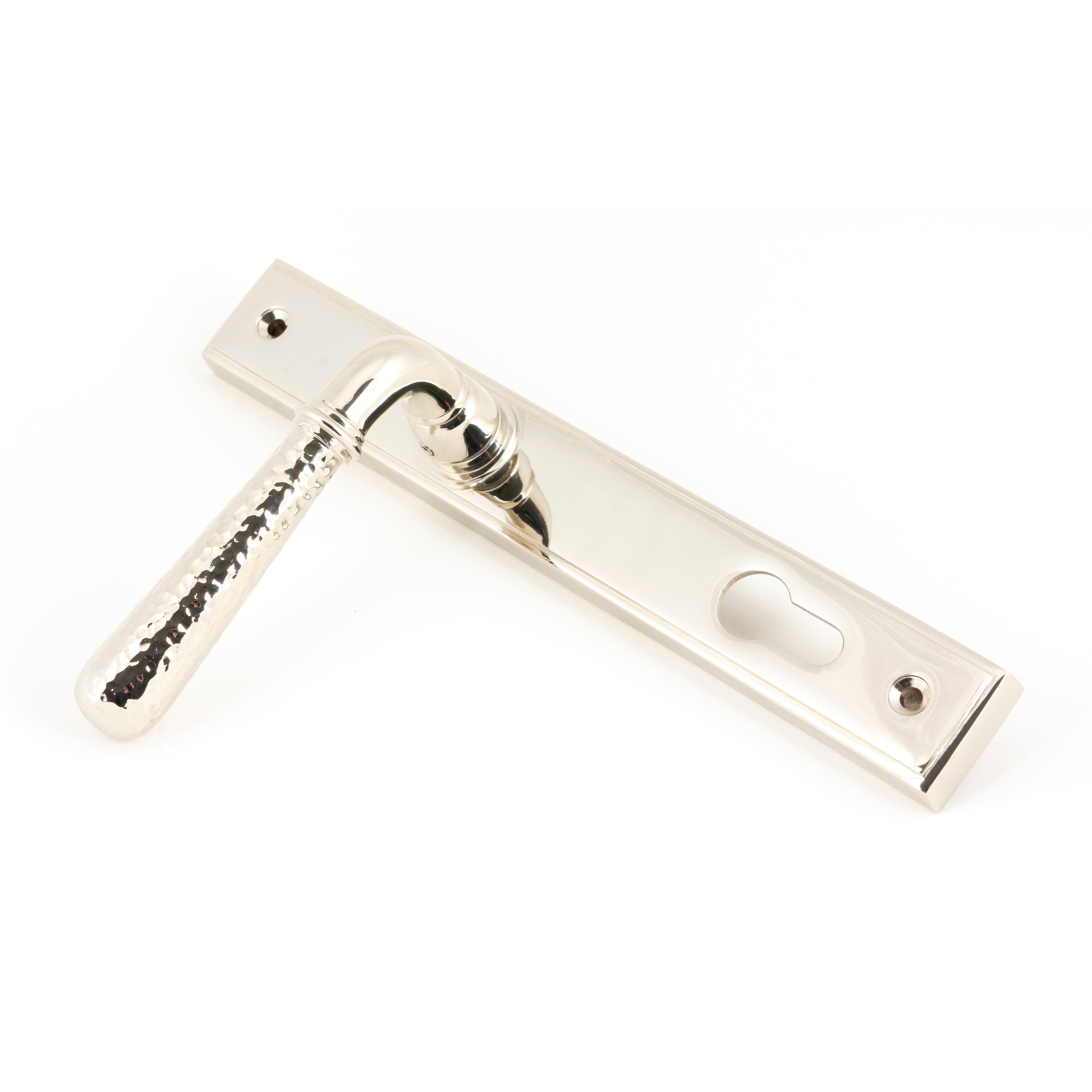 Polished Nickel Hammered Newbury Slimline Espag. Lock Set | From The Anvil-Espagnolette-Yester Home