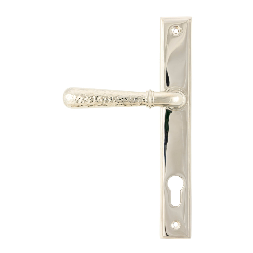 Polished Nickel Hammered Newbury Slimline Espag. Lock Set | From The Anvil-Espagnolette-Yester Home