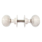 Polished Nickel Heavy Beehive Mortice/Rim Knob Set | From The Anvil-Mortice Knobs-Yester Home