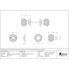 Polished Nickel Heavy Beehive Mortice/Rim Knob Set | From The Anvil - Mortice Knobs - From The Anvil - Yester Home