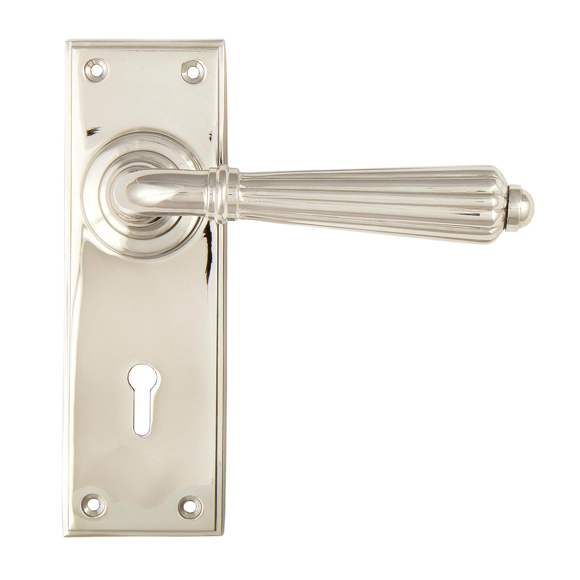 Polished Nickel Hinton Lever Lock Set | From The Anvil - Lever Lock - From The Anvil - Yester Home
