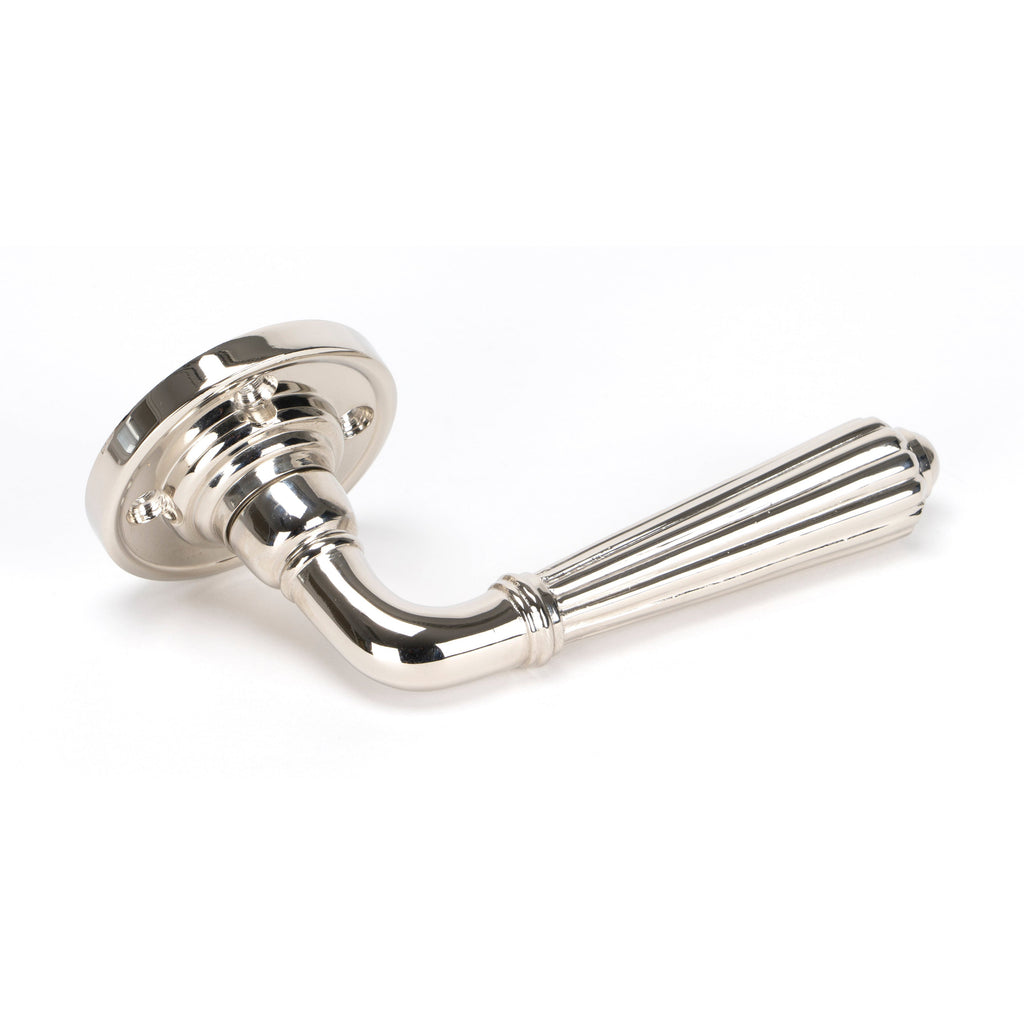 Polished Nickel Hinton Lever on Rose Set | From The Anvil-Lever on Rose-Yester Home