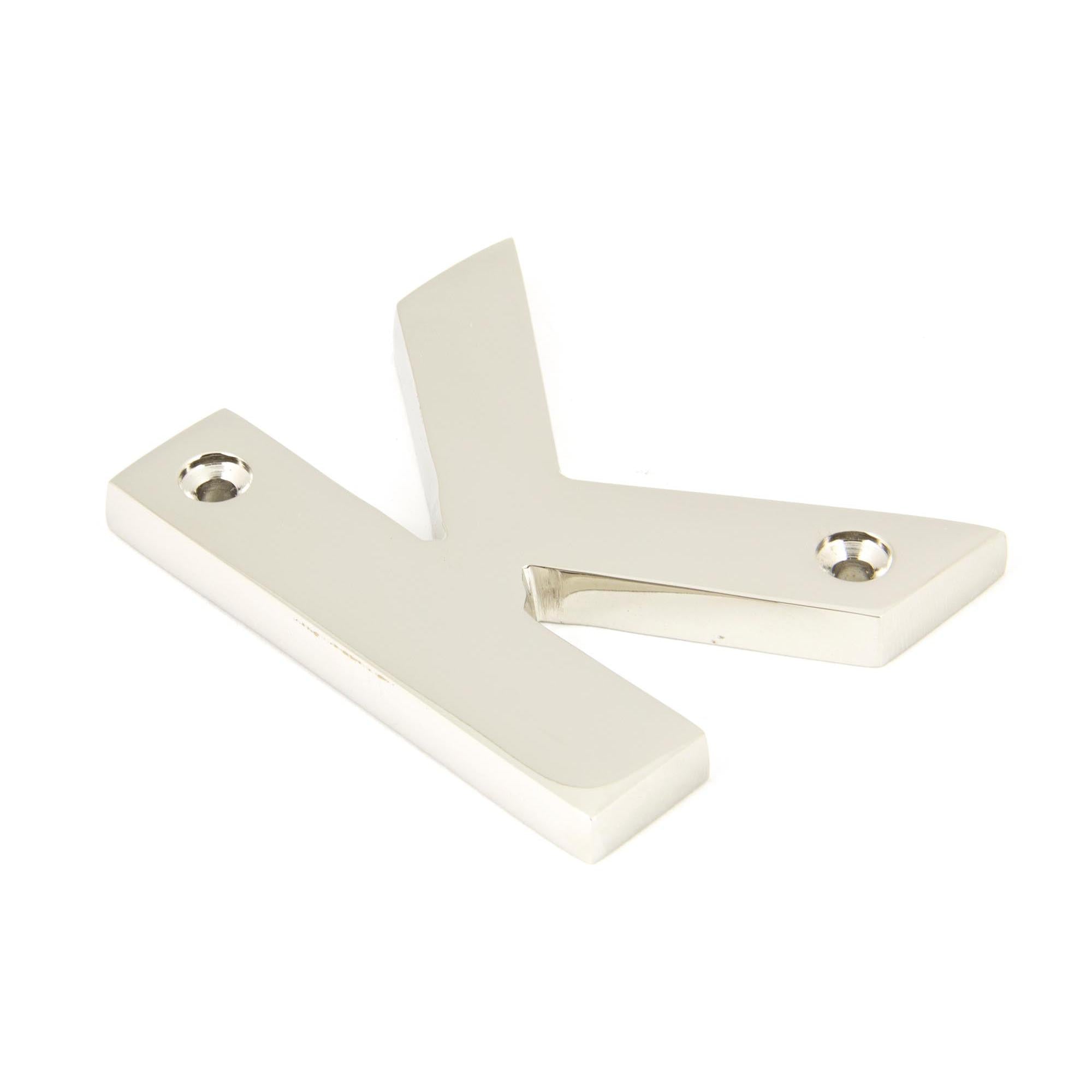 Polished Nickel Letter K | From The Anvil - Letters - From The Anvil - Yester Home