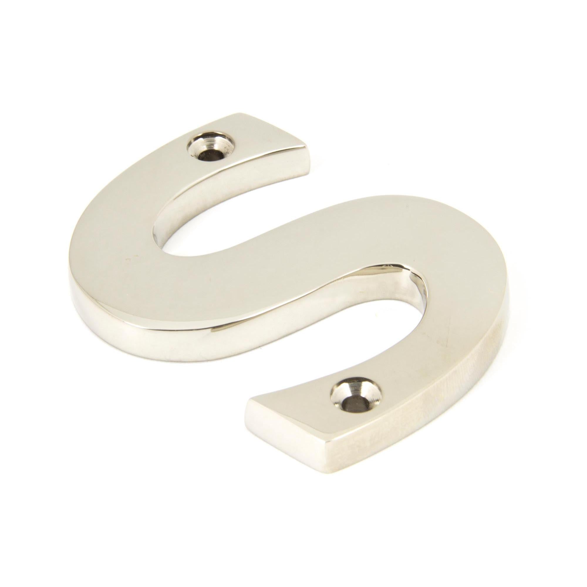 Polished Nickel Letter S | From The Anvil - Letters - From The Anvil - Yester Home