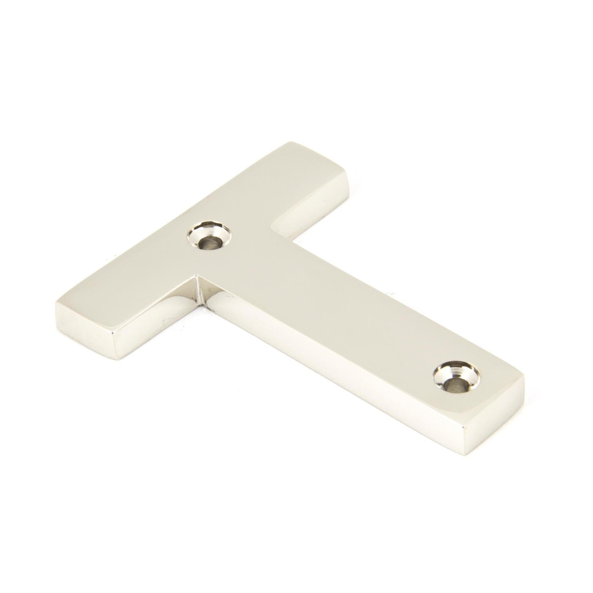 Polished Nickel Letter T | From The Anvil - Letters - From The Anvil - Yester Home