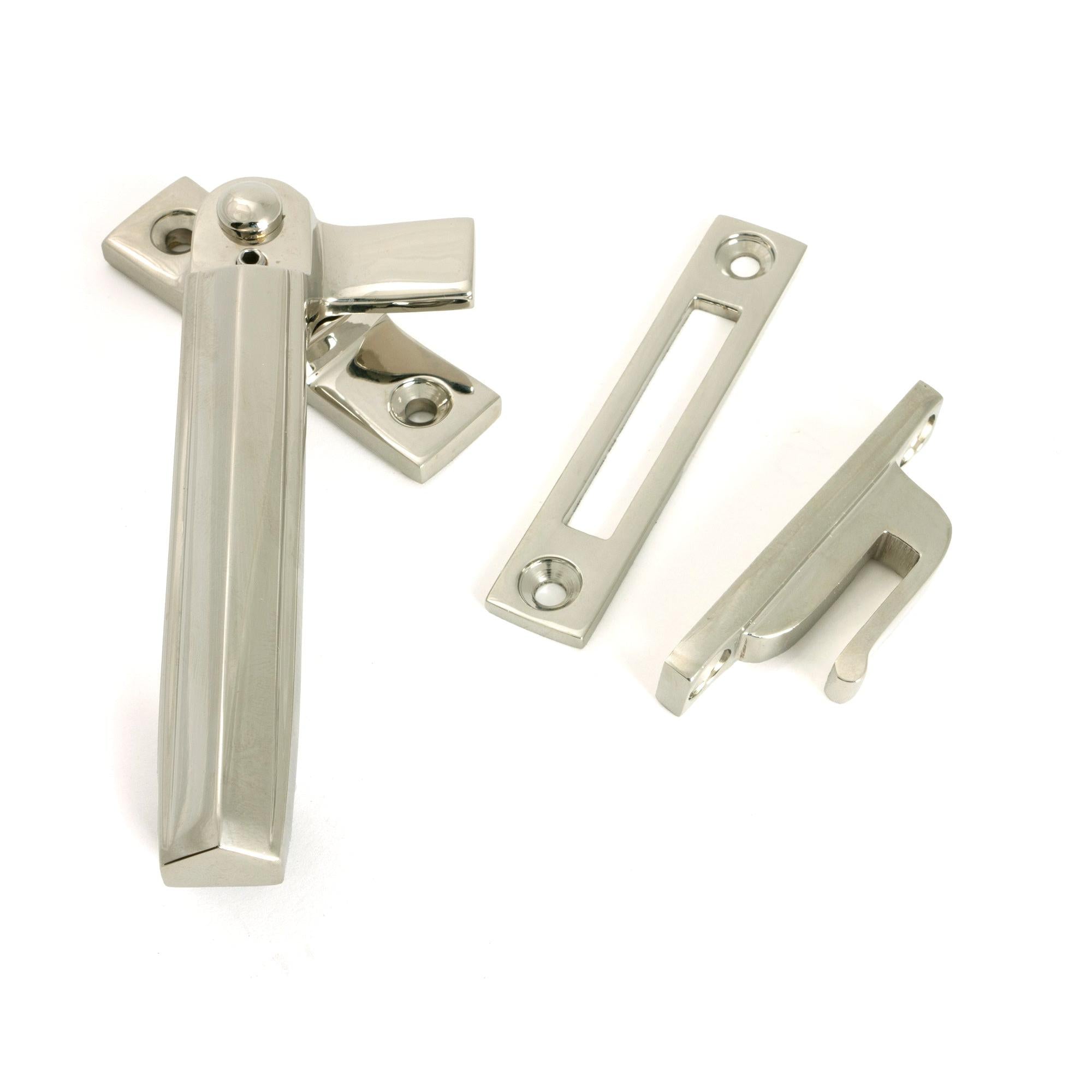 Polished Nickel Locking Art Deco Fastener - LH - Locking Fasteners - From The Anvil - Yester Home