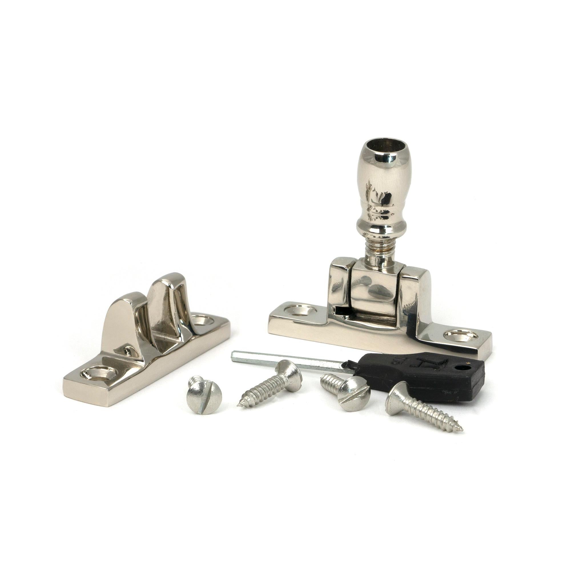 Polished Nickel Mushroom Brighton Fastener - Narrow (Square) | From The Anvil - Brighton Fasteners - From The Anvil - Yester Home