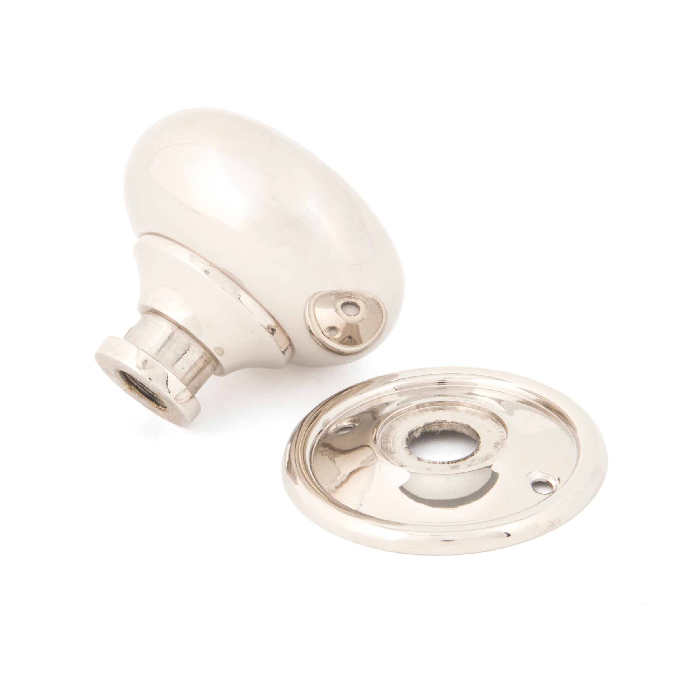 Polished Nickel Mushroom Mortice/Rim Knob Set | From The Anvil-Mortice Knobs-Yester Home