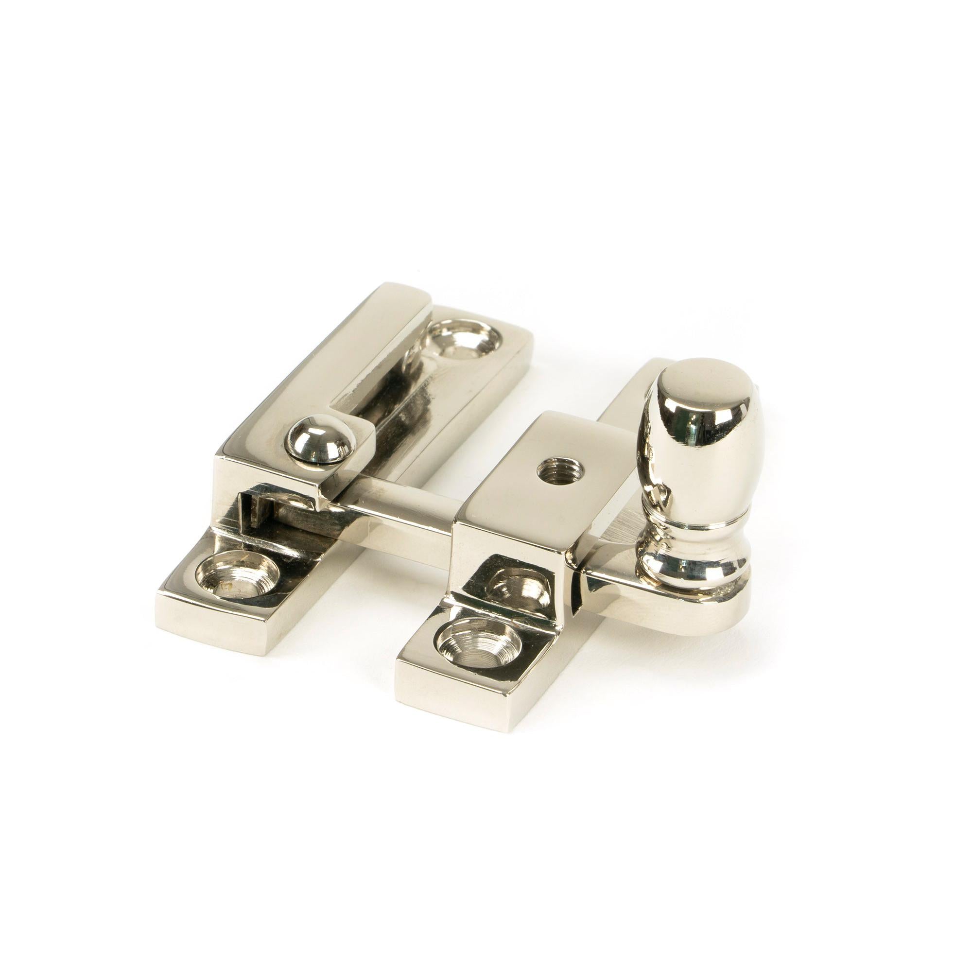Polished Nickel Mushroom Quadrant Fastener - Narrow | From The Anvil - Quadrant Fasteners - From The Anvil - Yester Home