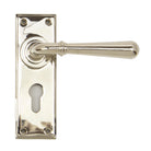 Polished Nickel Newbury Lever Euro Lock Set | From The Anvil - Lever Euro - From The Anvil - Yester Home