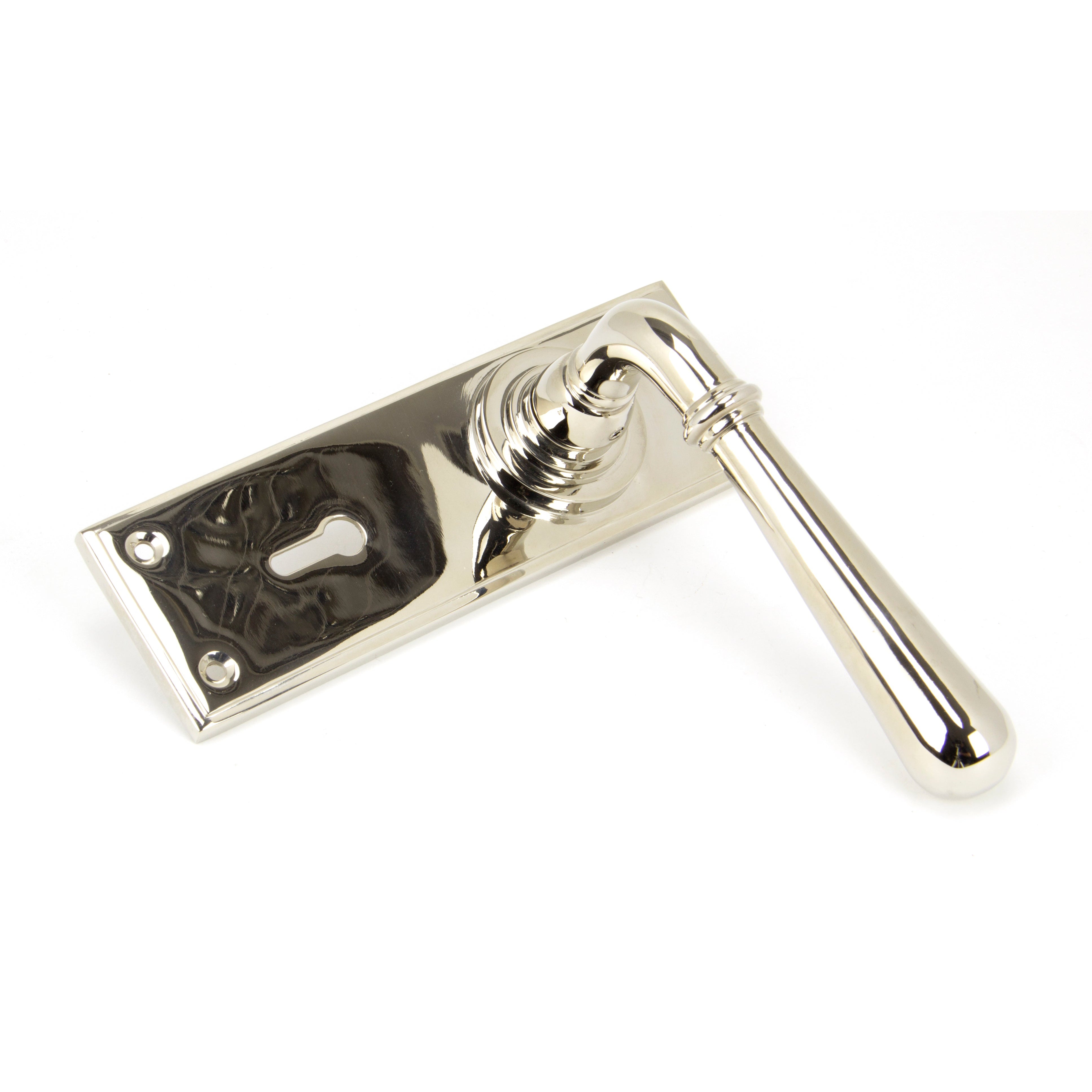Polished Nickel Newbury Lever Lock Set | From The Anvil-Lever Lock-Yester Home