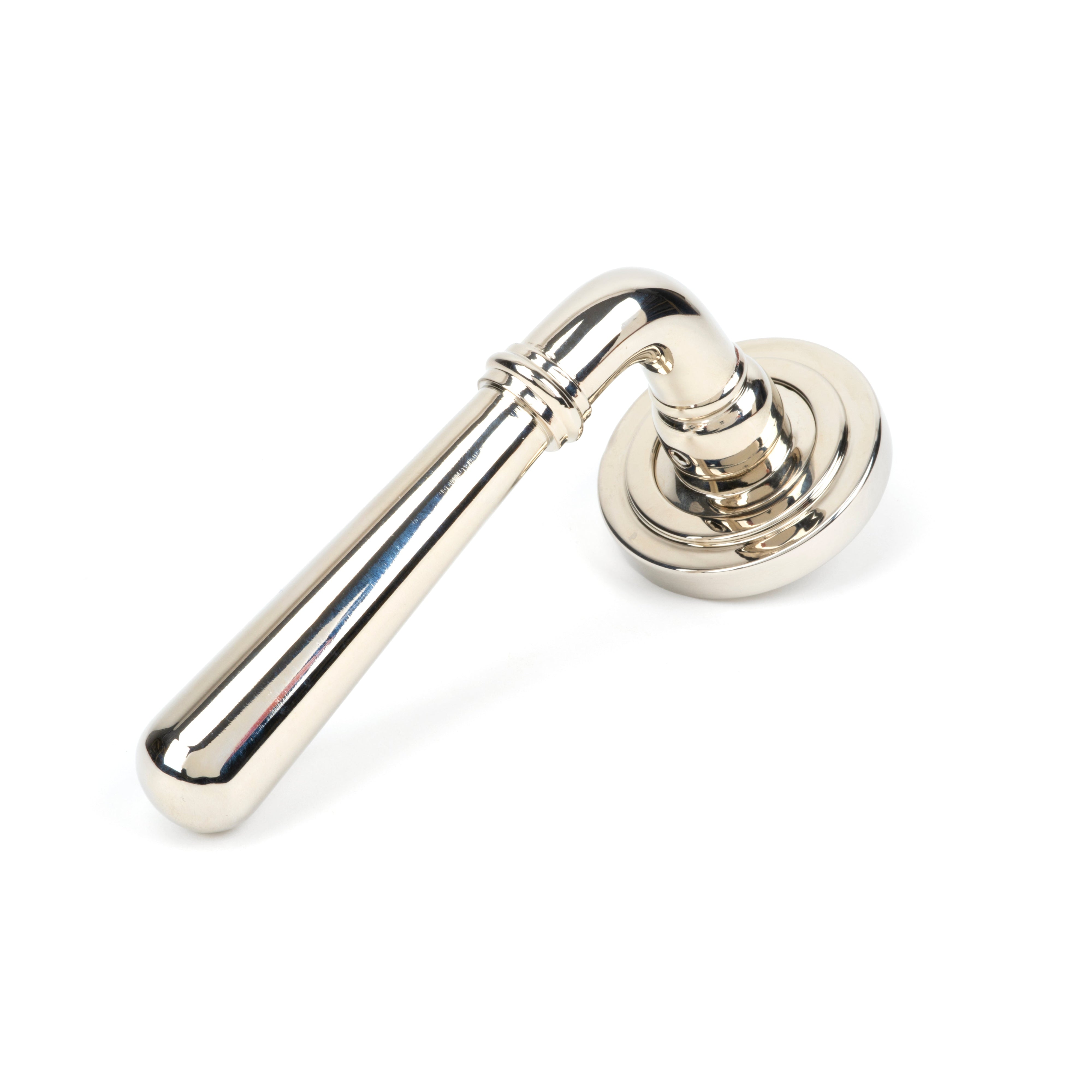 Polished Nickel Newbury Lever on Rose Set (Art Deco) - Unsprung | From The Anvil-Concealed-Yester Home