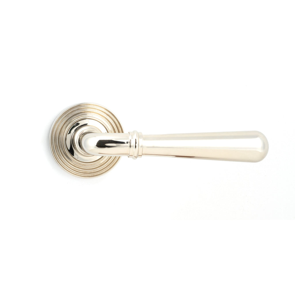 Polished Nickel Newbury Lever on Rose Set (Beehive) | From The Anvil-Concealed-Yester Home