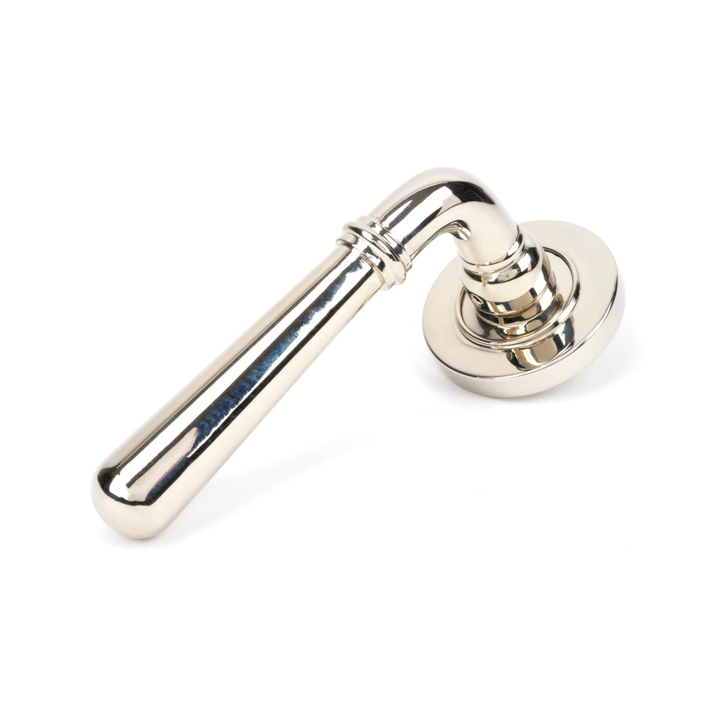 Polished Nickel Newbury Lever on Rose Set (Plain) | From The Anvil-Concealed-Yester Home