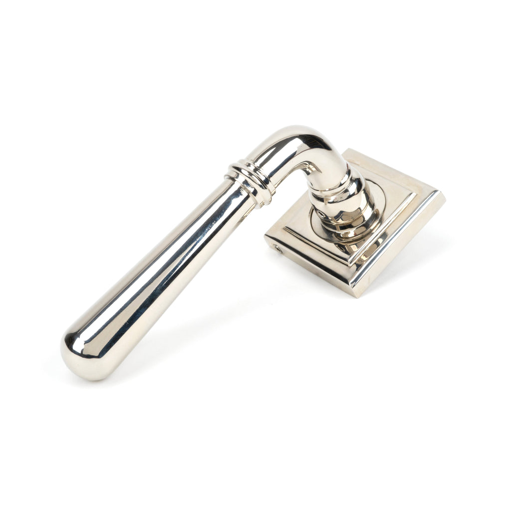 Polished Nickel Newbury Lever on Rose Set (Square) | From The Anvil-Concealed-Yester Home