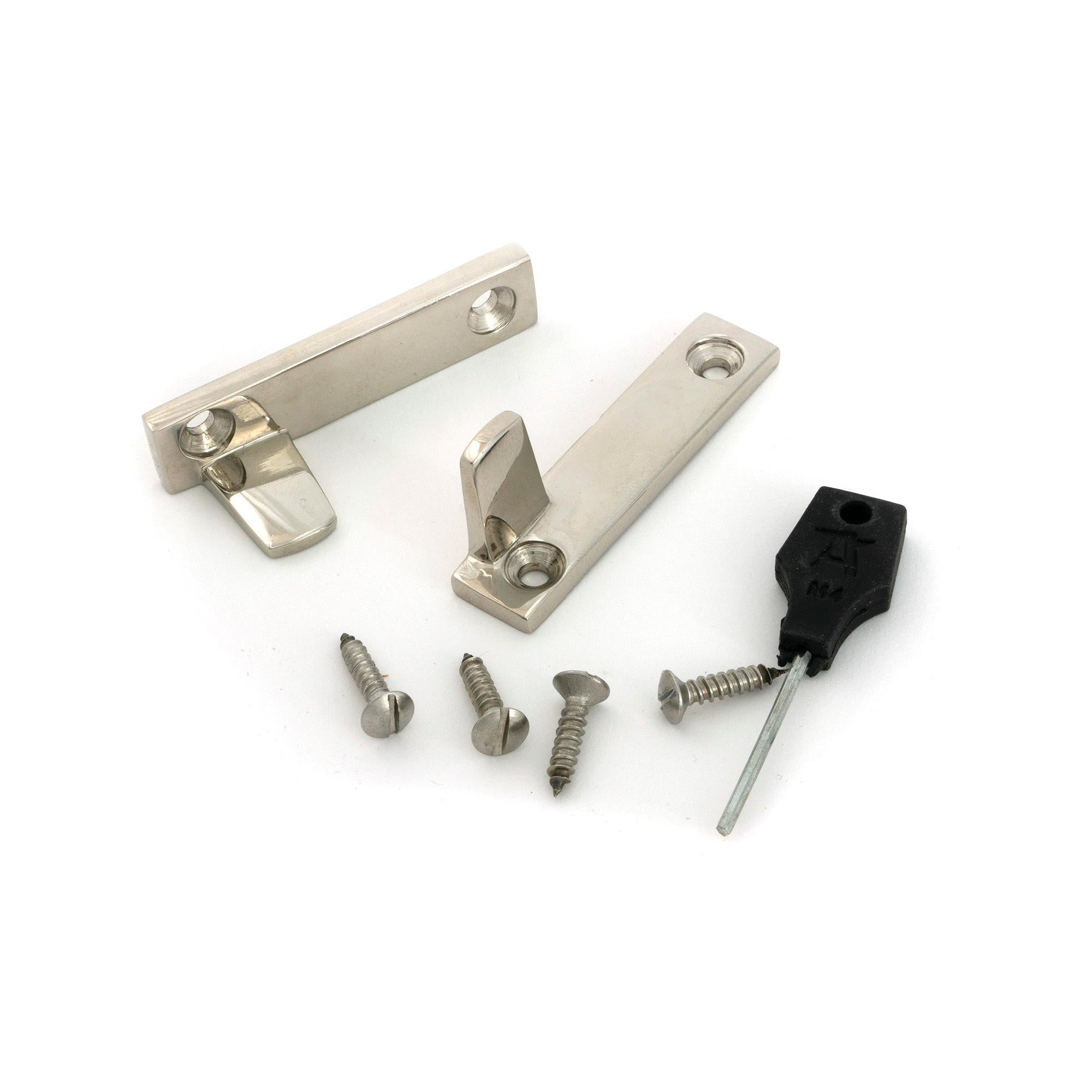 Polished Nickel Night-Vent Locking Brompton Fastener - Night-Vent Fasteners - From The Anvil - Yester Home