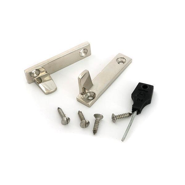 Polished Nickel Night-Vent Locking Brompton Fastener - Night-Vent Fasteners - From The Anvil - Yester Home