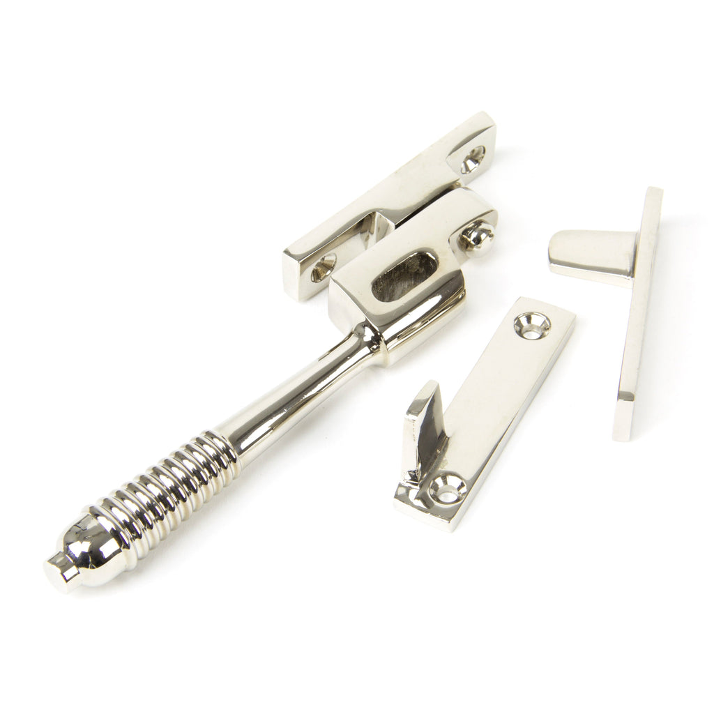 Polished Nickel Night-Vent Locking Reeded Fastener | From The Anvil-Night-Vent Fasteners-Yester Home