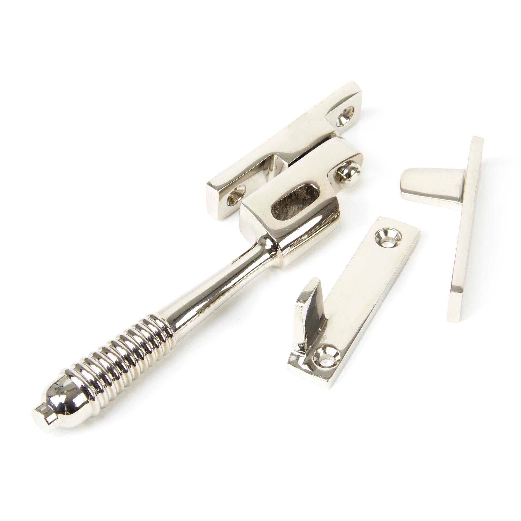 Polished Nickel Night-Vent Locking Reeded Fastener | From The Anvil - Night-Vent Fasteners - From The Anvil - Yester Home