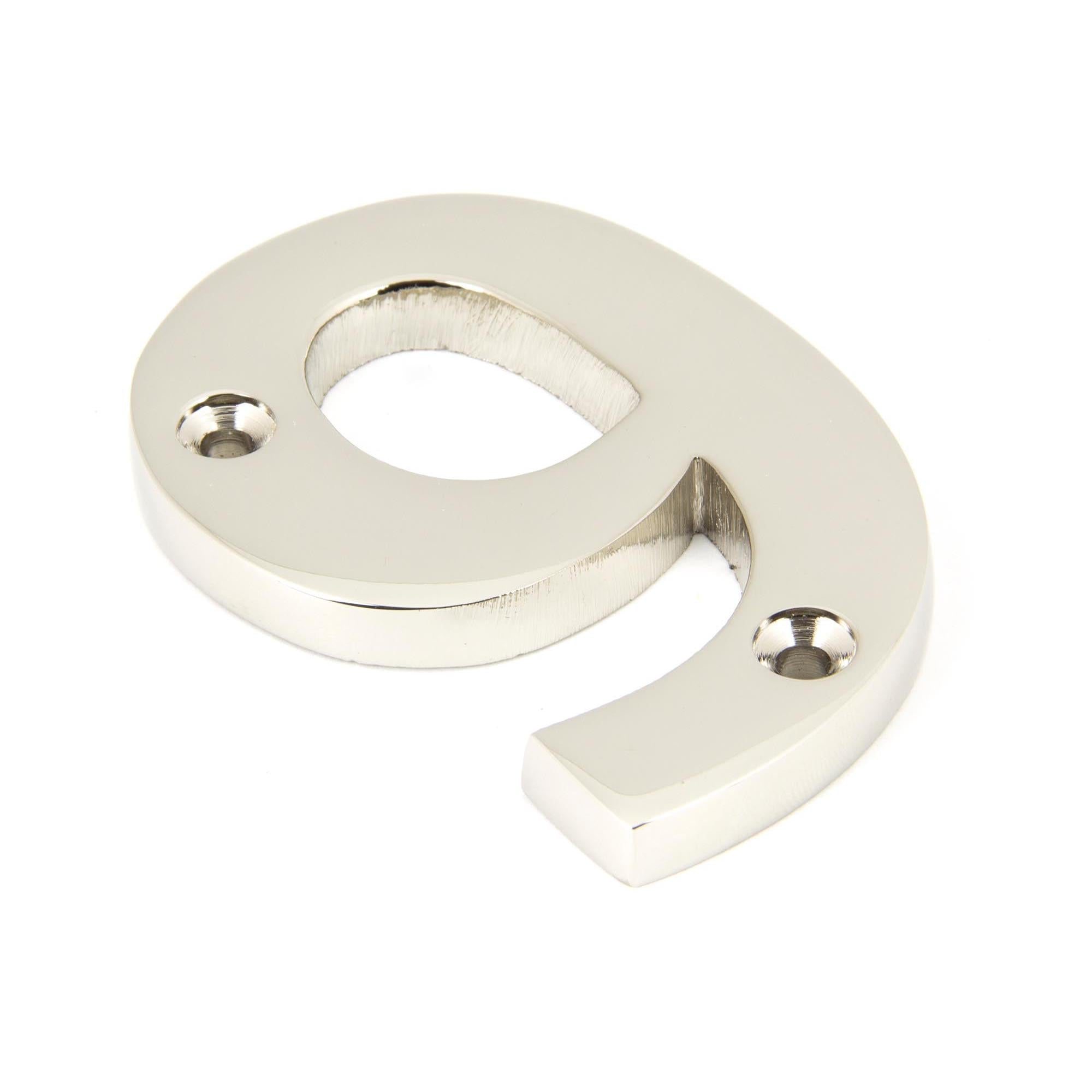 Polished Nickel Numeral 9 | From The Anvil - Numerals - From The Anvil - Yester Home